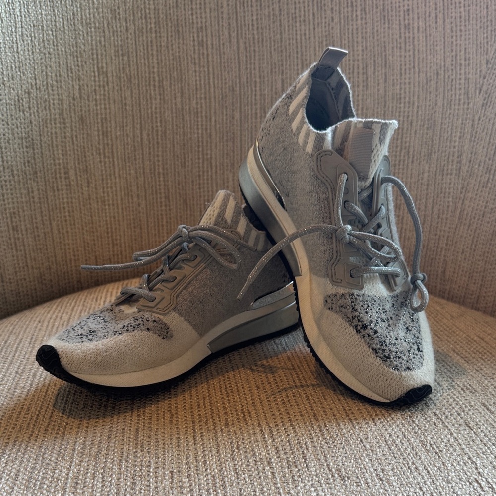 Gray Sparkle Women's J Slides Sneakers